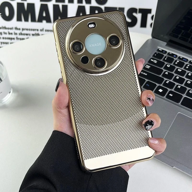 适用华为mate60pro手机壳蜂窝散热pro+新款50透气p60全包防摔m40