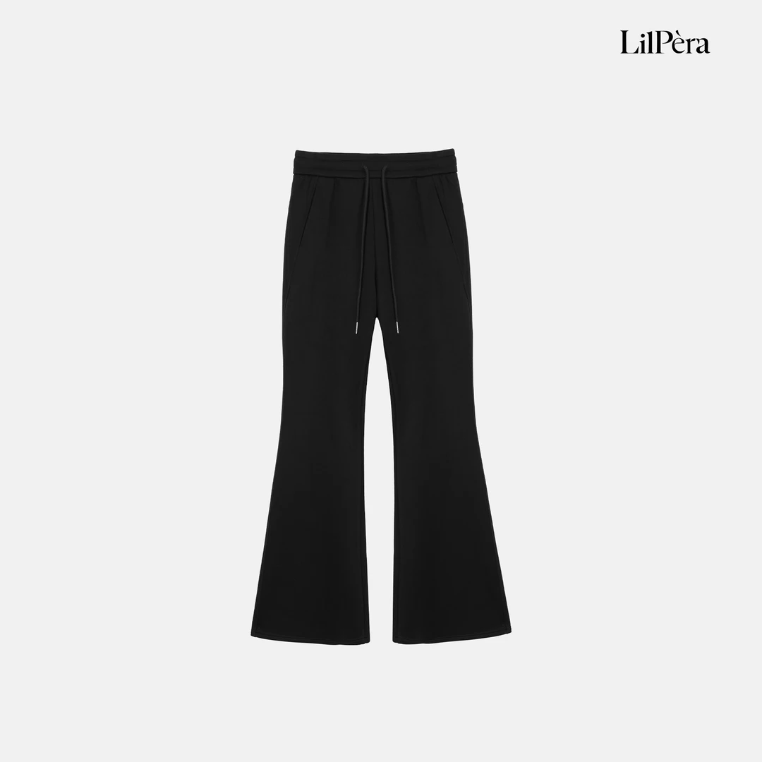 Lilpera胖梨定制 “微喇裤”秋冬抽绳加绒瑜伽喇叭裤休闲裤A149