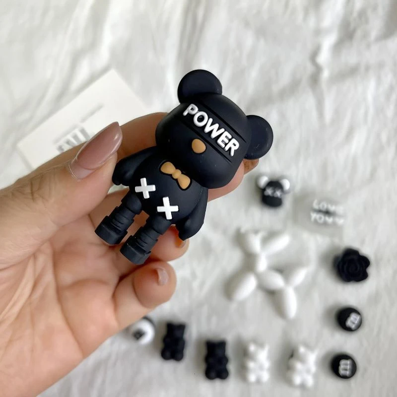 洞洞鞋小熊配件DIY饰品卡通公仔鞋花可爱装饰扣批发软鞋贴扣卡通