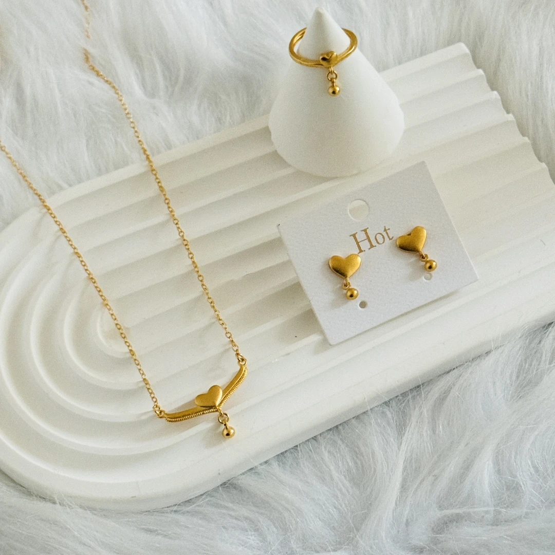 铜合金项链 如饰 小爱心三件套套装