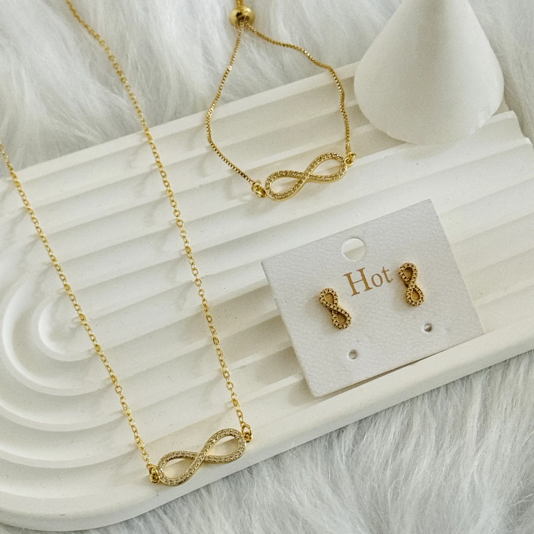 钛钢项链 如饰 八字吊坠三件套套装