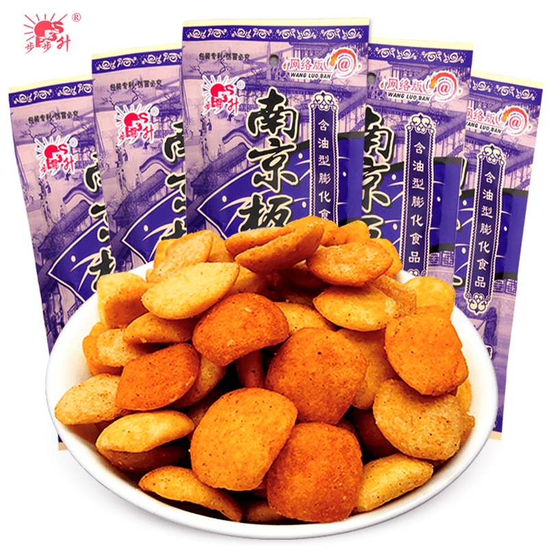 步步升南京板鸭味零食8090后童年怀旧素烤鸭味零食网红膨化小吃