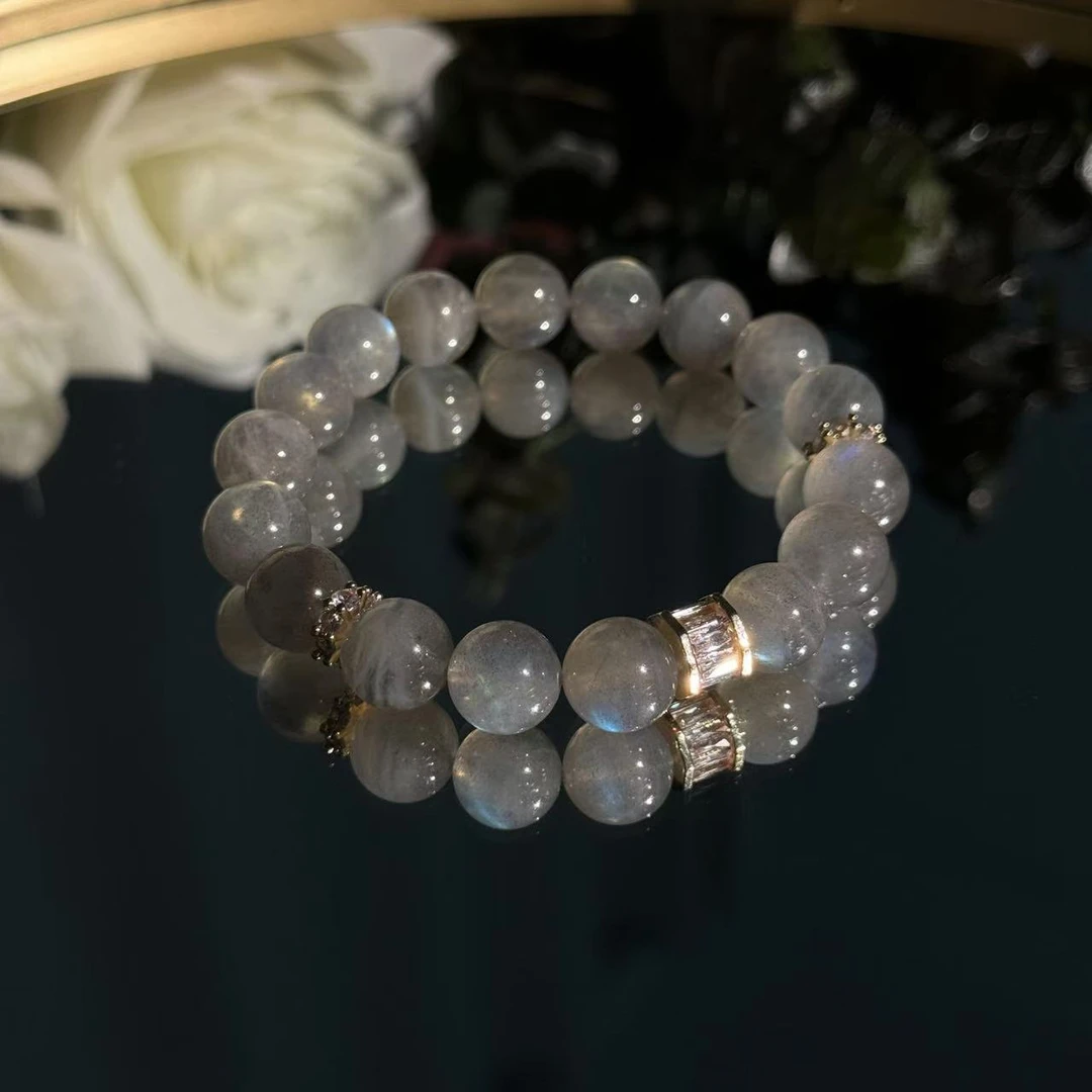灰月光石手串手链 颜色微差多样性发其一DD347