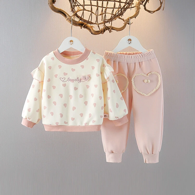 女童秋装套装洋气2025款春秋儿童卫衣女宝宝运动时髦休闲两件套