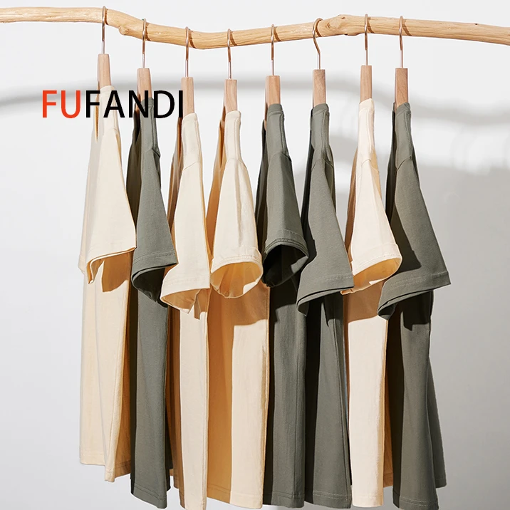 纯棉短袖 螺纹袖口 重磅男女同款打底春秋内搭宽松T恤上衣 - 01D