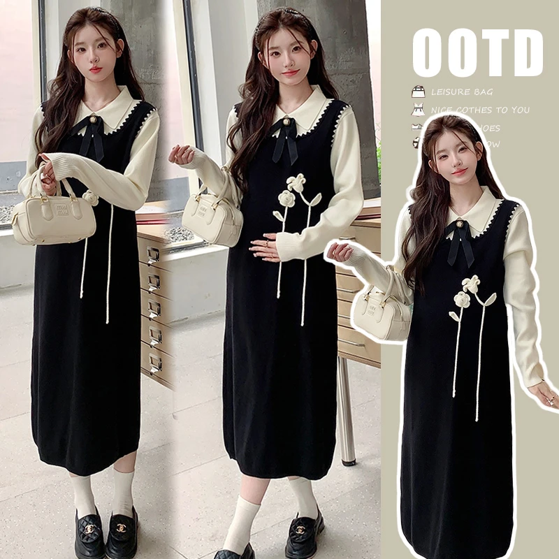 mimi~孕妇装毛衣女秋冬打底衫洋气时尚爆款显瘦修身针织衫内搭