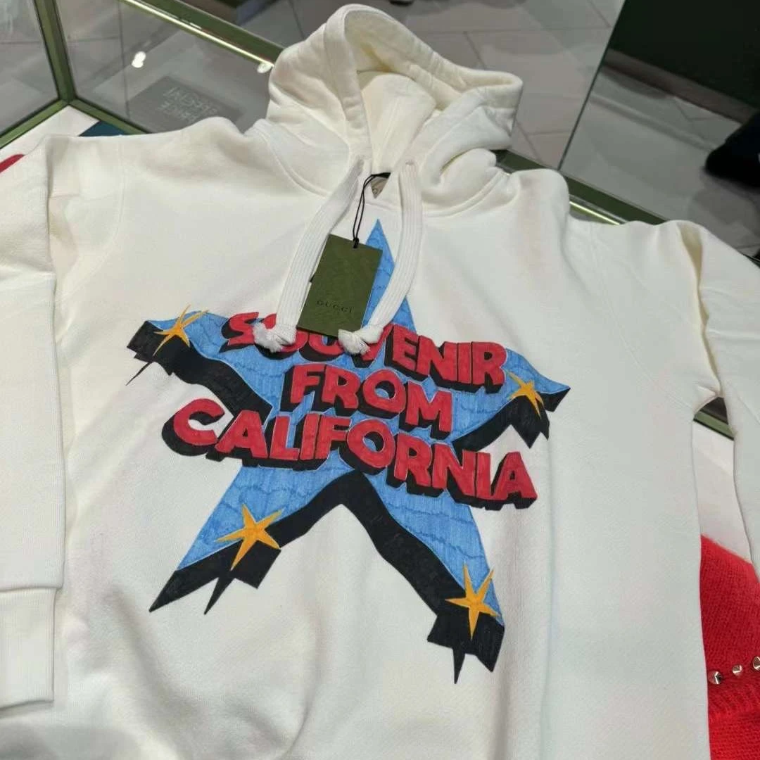 全新未使用 GUCCI/古驰 古驰Gucci五角星卫衣男女同款白色套头衫