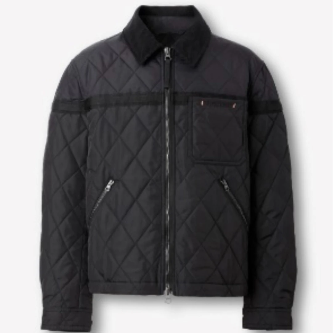 全新未使用 BURBERRY/博柏利 男士灯芯绒黑色夹克外套格纹经典