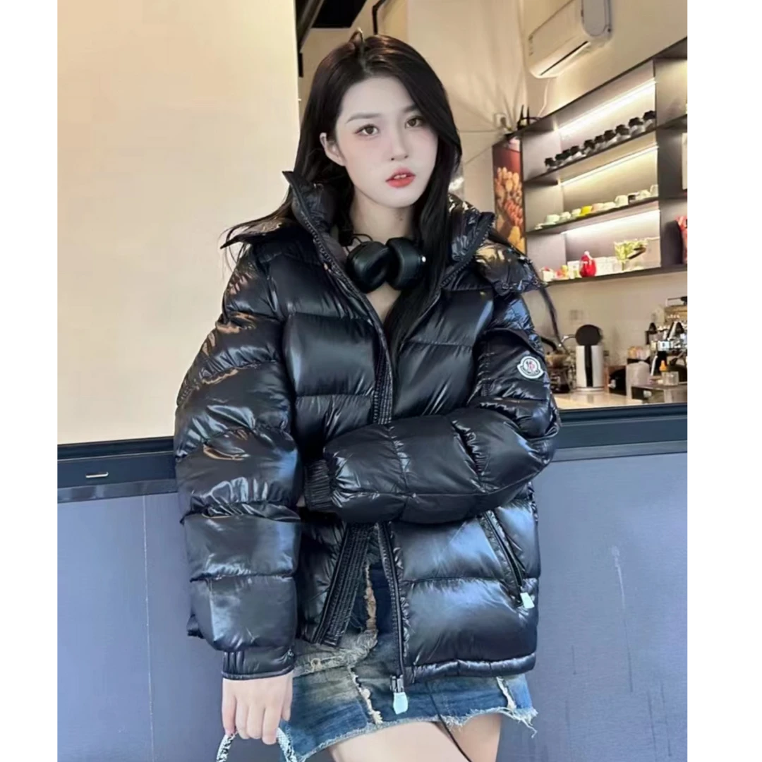 全新未使用 蒙口 羽绒服女款玛雅Marie连帽保暖黑色