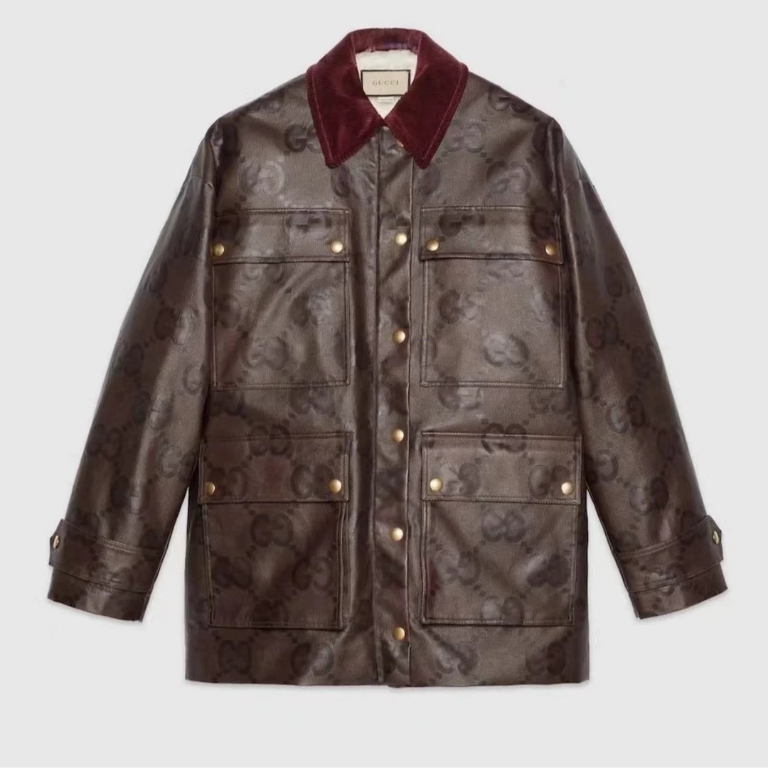 全新未使用 GUCCI/古驰 剪标GUCCI古驰印花单排扣可拆卸夹克外套