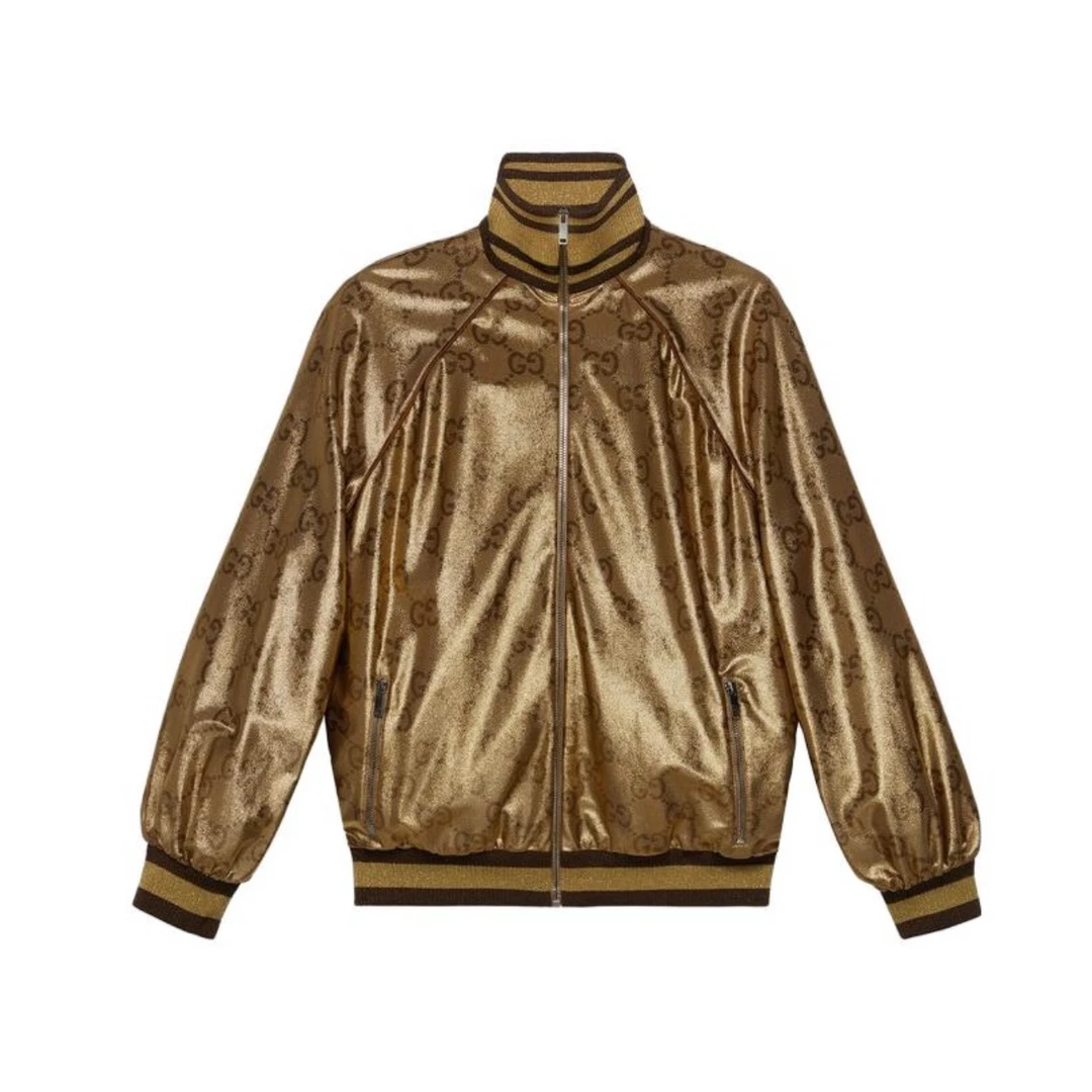 未使用 GUCCI/古驰 双G满印休闲夹克黄金外套