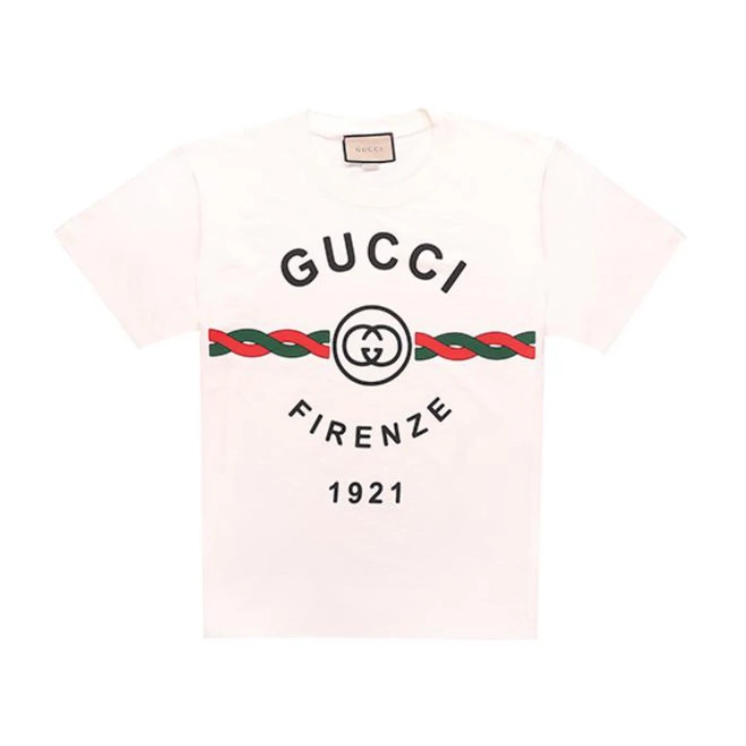 未使用 GUCCI/古驰 1921系列红绿绳字母印花短袖T恤