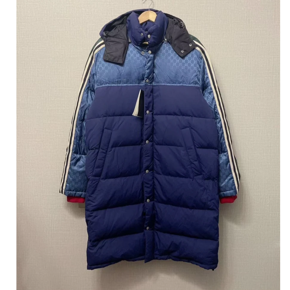全新未使用 GUCCI/古驰 GUCCI古驰经典gg提花拼色长款羽绒服