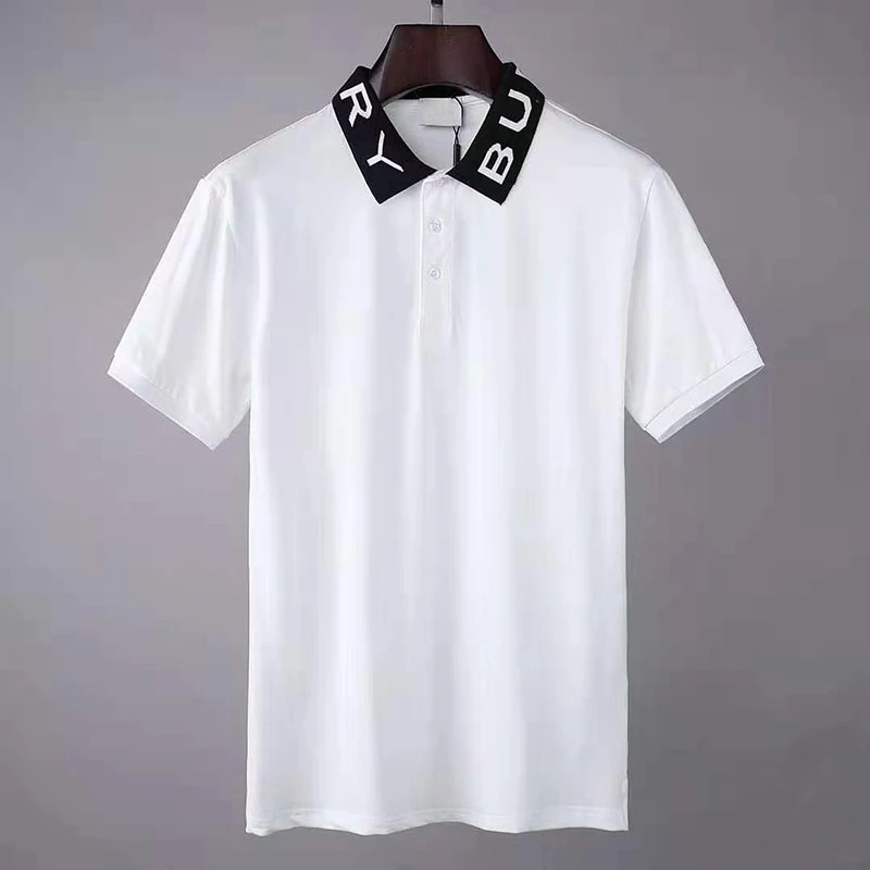 未使用 BURBERRY/博柏利 （瑕疵）polo衫领子大字母白色