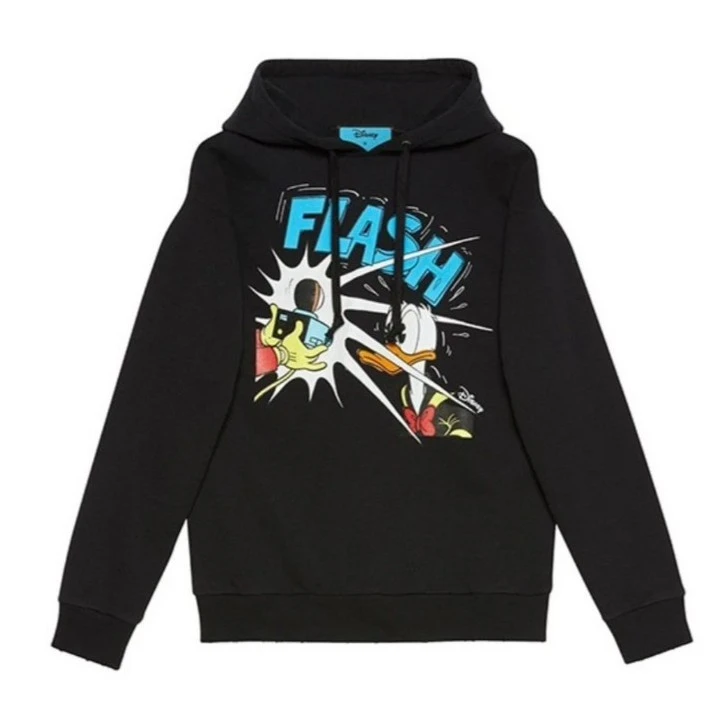 全新未使用 GUCCI/古驰  男女同款印花连帽宽松卫衣