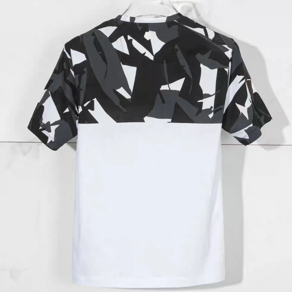 全新未使用  杰尼亚男士拼色字母短袖T恤灰色休闲舒适