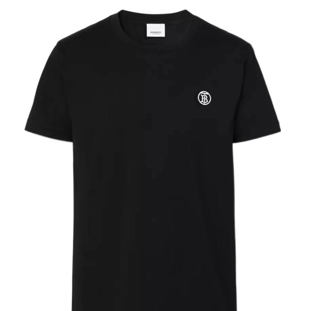 全新未使用 BURBERRY/博柏利 男士专属标识黑色棉质短袖T恤