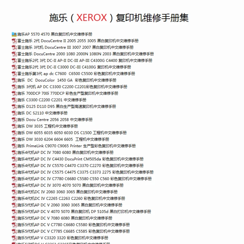 全套1300本电子版维修手册复印机打印机速印机全部