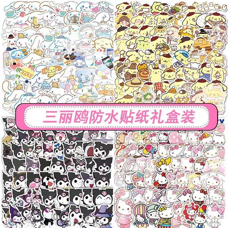 手账贴纸库洛米玉桂狗凯蒂猫学生卡通咕咔装饰贴画礼盒hellokitty