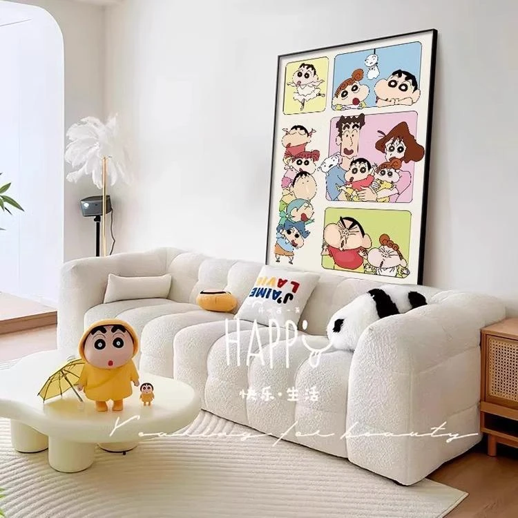 ins风蜡笔小新装饰挂画潮流卧室床头壁画客厅桌面摆画电视柜摆件