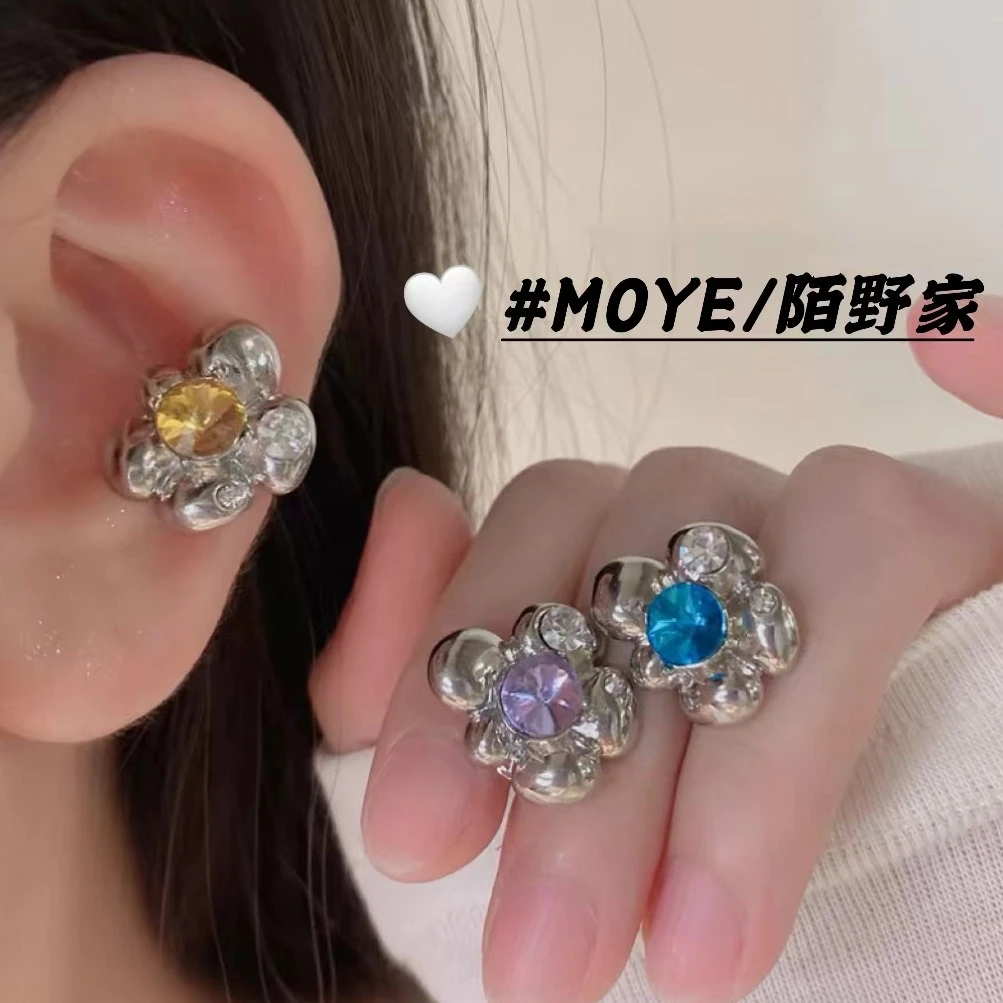 MOYE/陌野耳骨夹”花之名”原创彩色小花小众重工ins风耳骨夹超仙