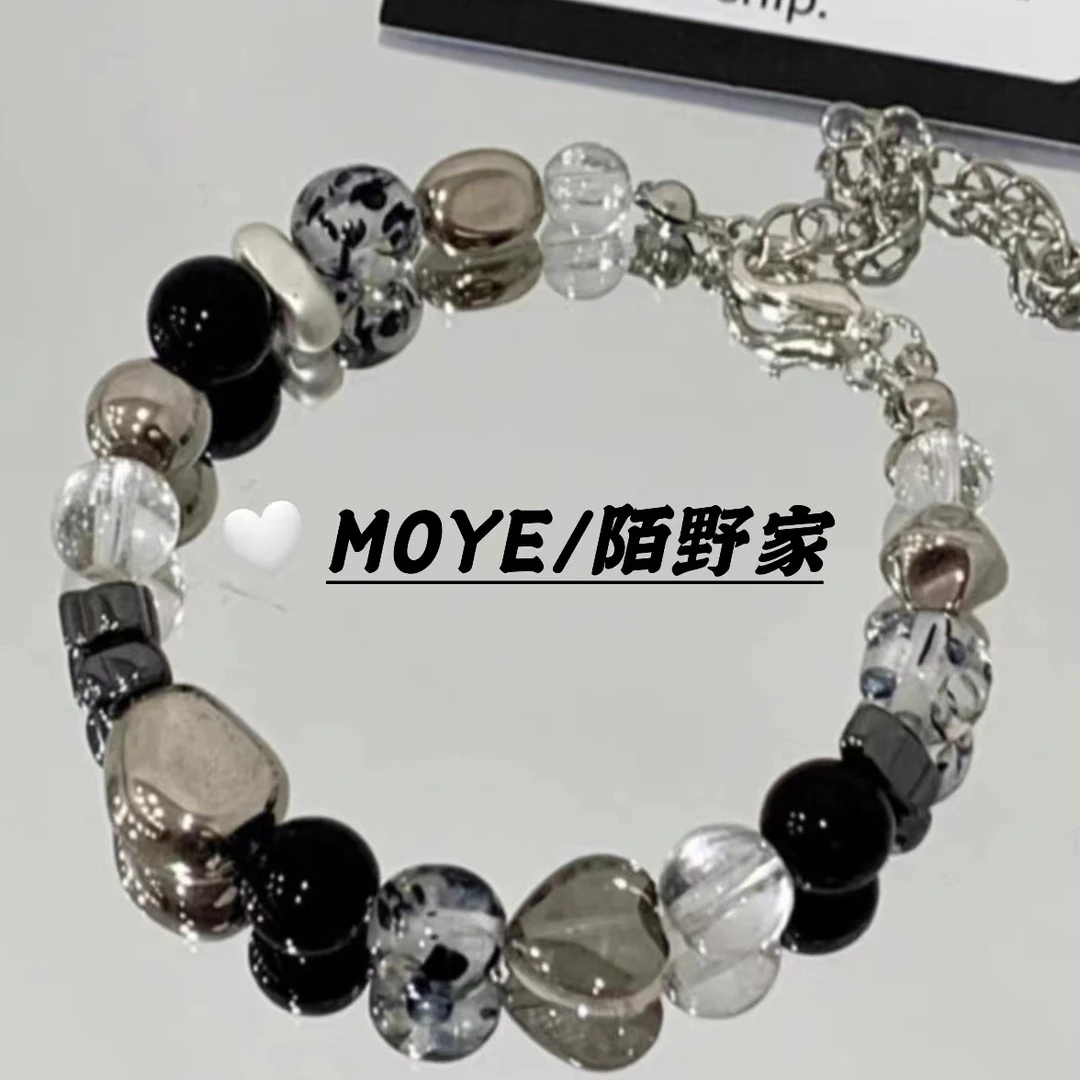 MOYE/陌野家0890手链“黑骑士”黑色串珠小众设计手串简约百搭高级