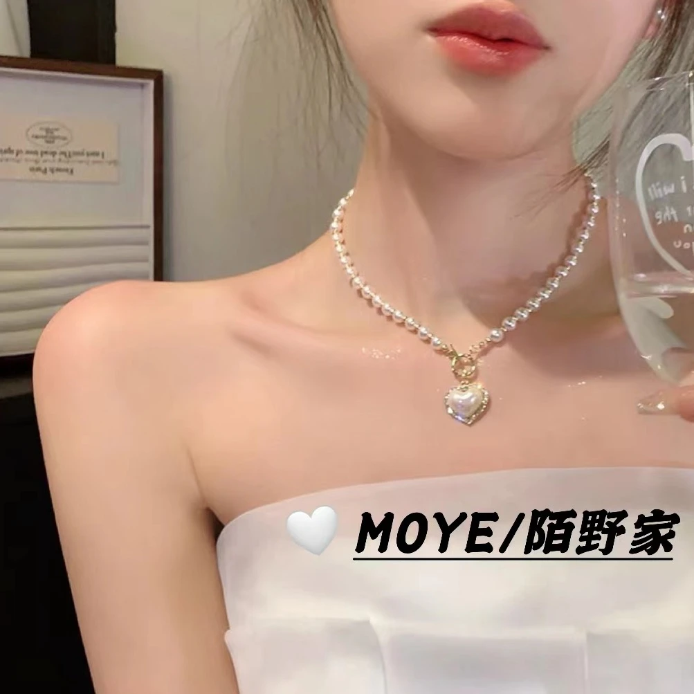 MOYE/陌野家项链0817”爱之天使“珠珠项链女轻奢爱心小众设计高级