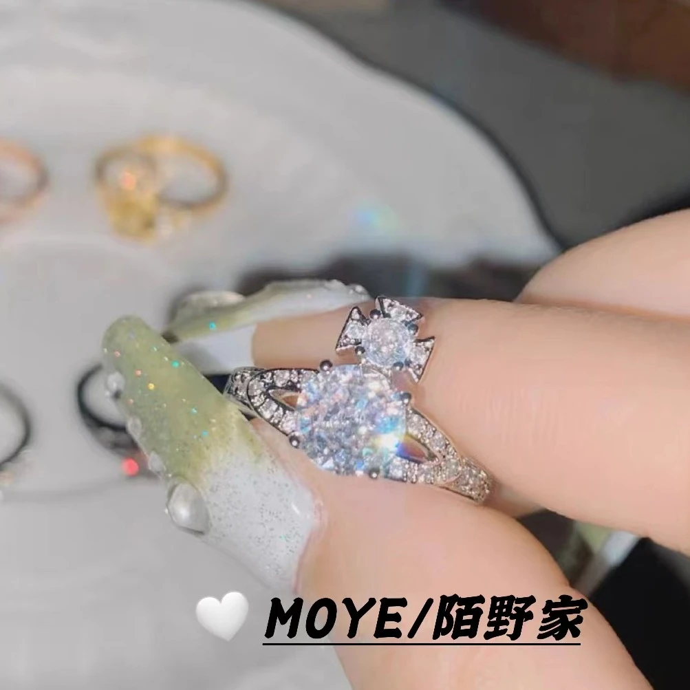MOYE/陌野家戒指0923"星球"闪钻土星戒指女生轻奢高级感气质开口