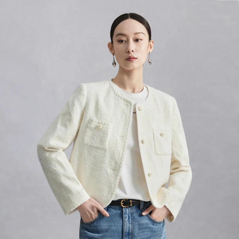 【官旗】Naivee/纳薇新款法式小香风外套通勤气质上衣女247131926