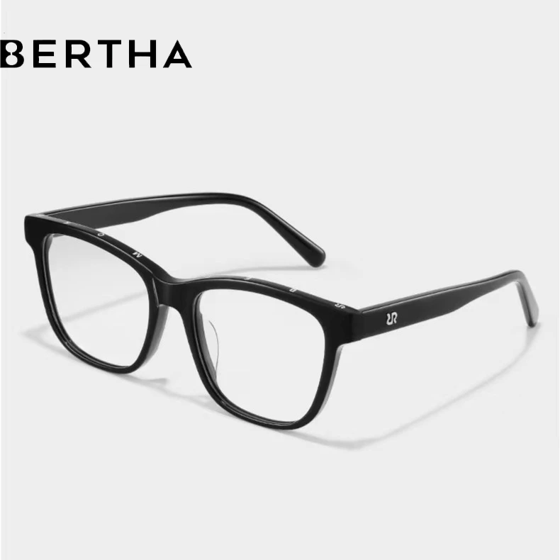 Bertha五金女孩黑框素颜眼镜可配有度数近视防蓝光辐射眼镜框镜架