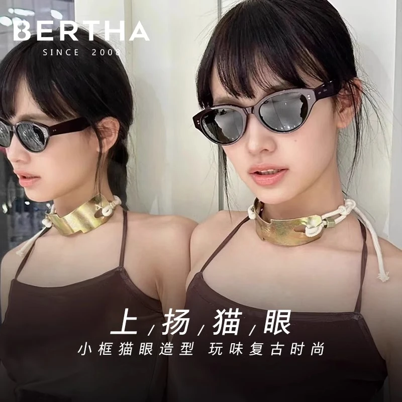 复古猫眼墨镜女高级感2025新款海边度假防晒防紫外线太阳镜方圆脸