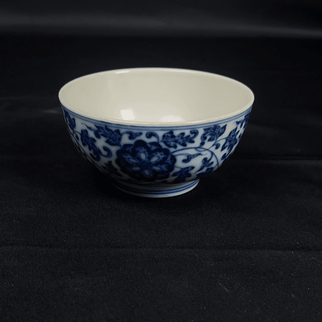 清雍正 青花 缠枝莲 杯 A60 1903