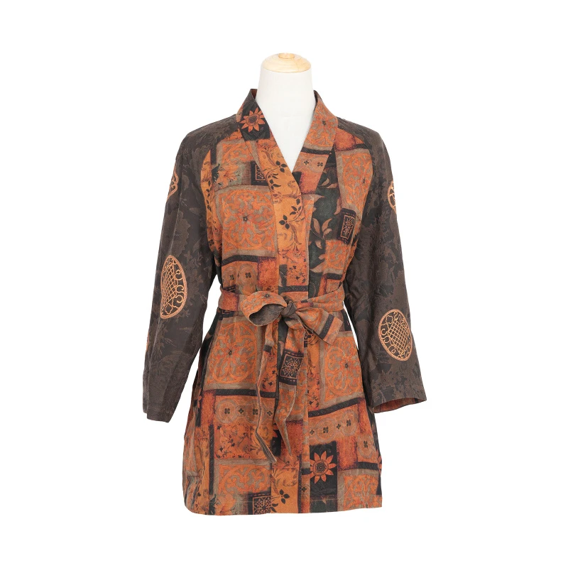 [沐珊]FY1211110香云纱系带外套