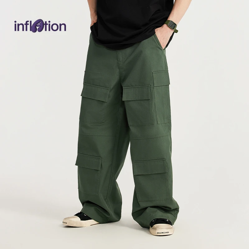 膨胀潮牌八袋工装阔腿裤春夏新品潮牌百搭宽松休闲多功能口袋长裤