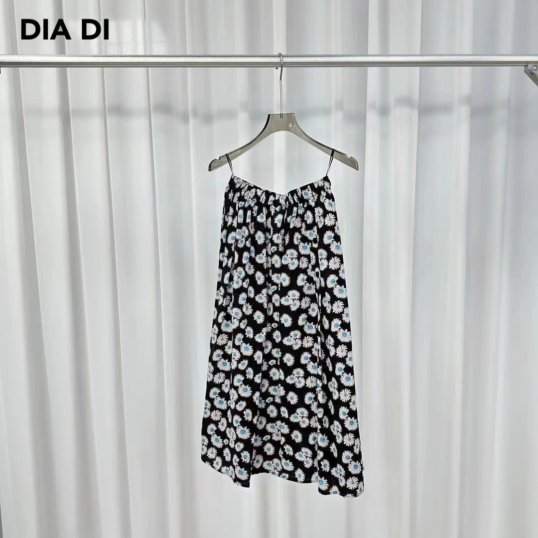 D STUDIO 黑色雏菊碎花半裙 D1259