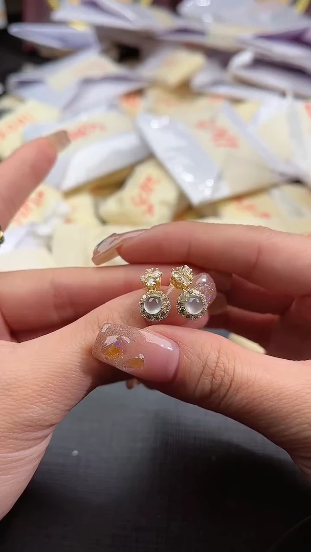 【闪购商品】翡翠耳饰银S925镶嵌0083884