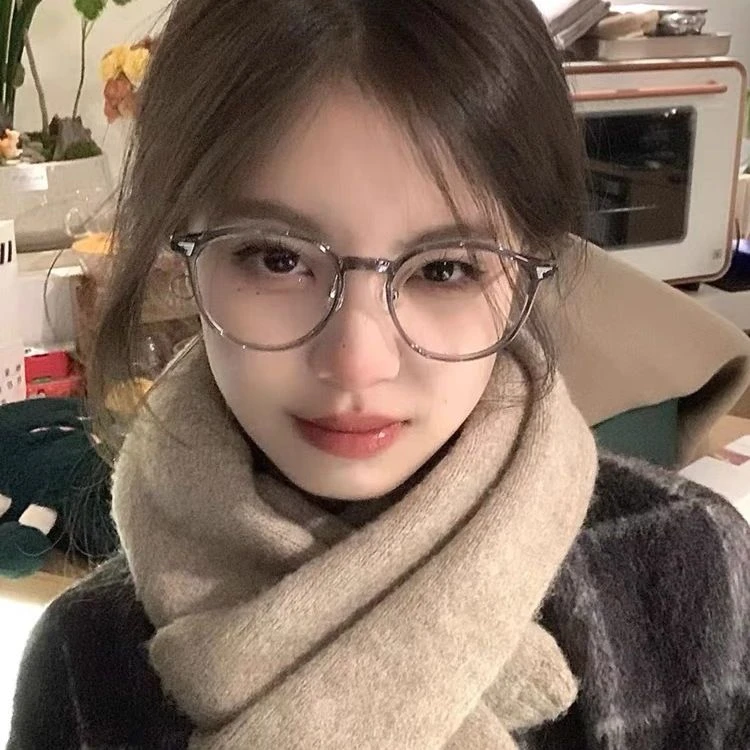 Wow!椰子灰近视眼镜女学生可配度数显瘦黑框大框简约素颜平光镜