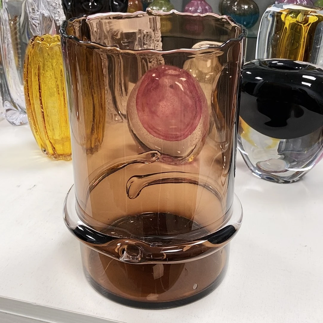 棕色琉璃花瓶摆件24花瓶