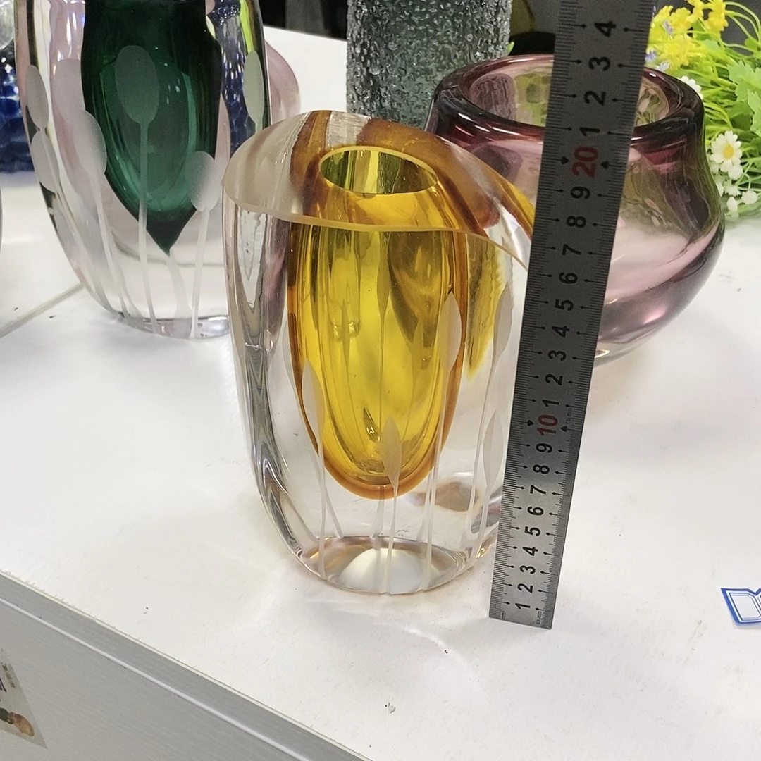 琥珀琉璃花瓶摆件家居装饰高18