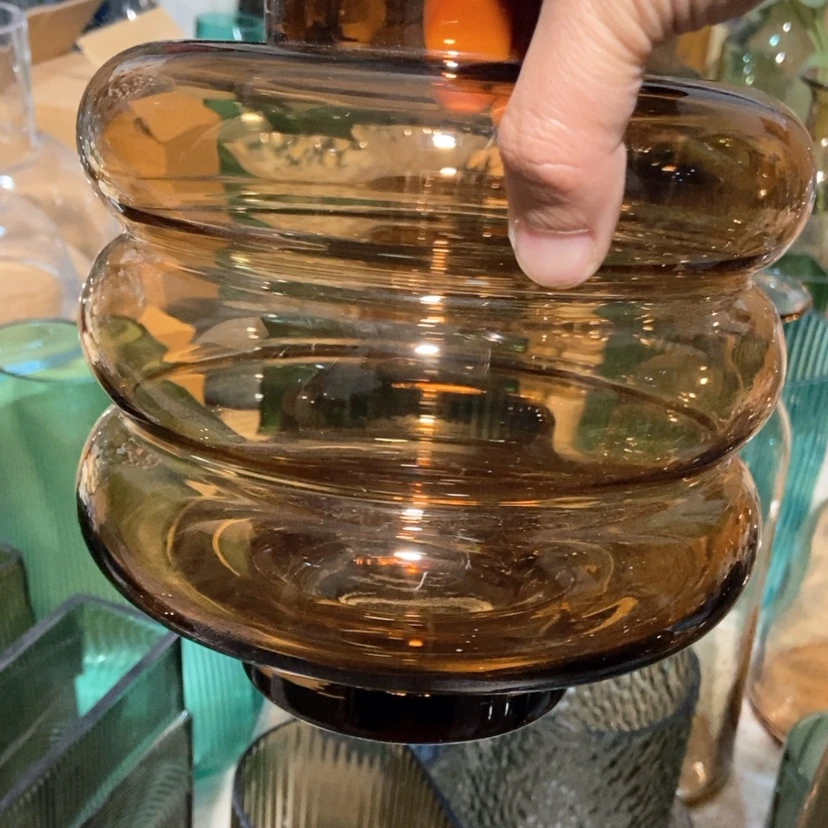 【闪购商品】棕色玻璃器皿花瓶玻璃器皿