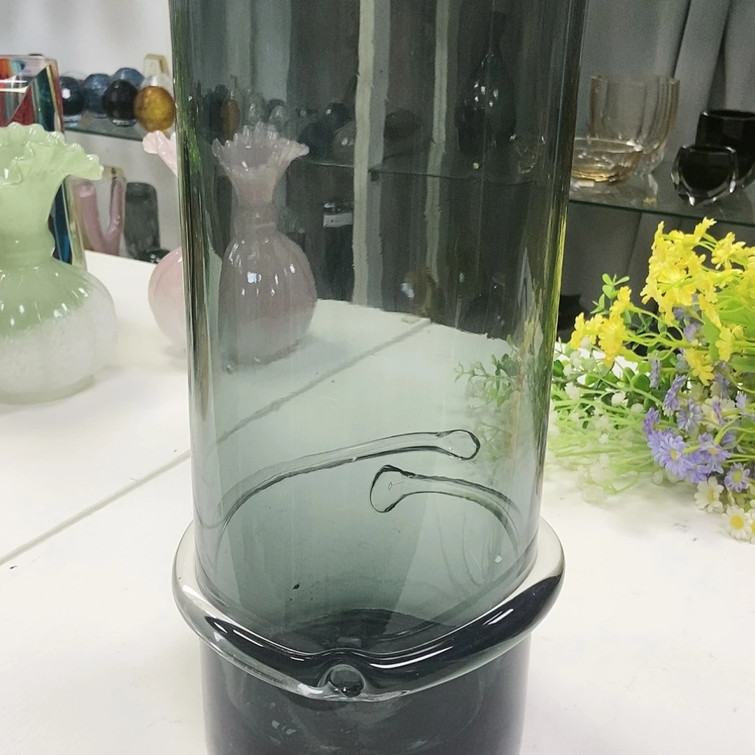 灰色琉璃花瓶摆件家居设计高35