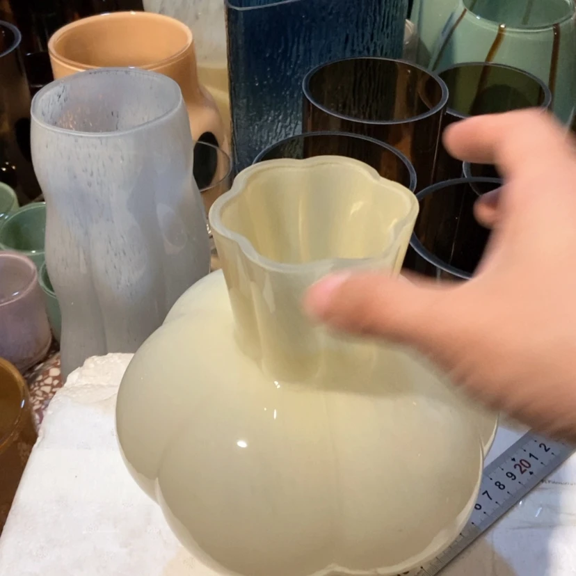 【闪购商品】奶油花瓶玻璃花瓶