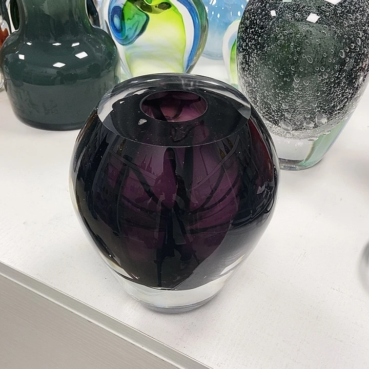 紫色琉璃花瓶摆件花瓶