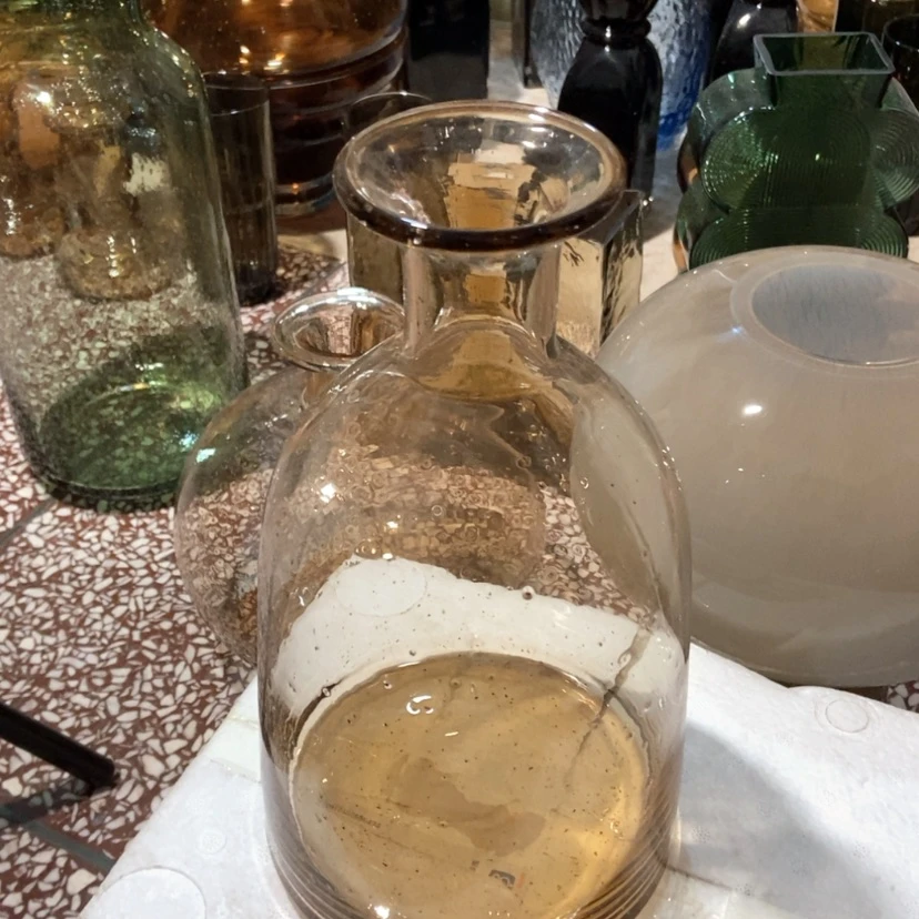 【闪购商品】撒金茶色玻璃器皿花瓶玻璃
