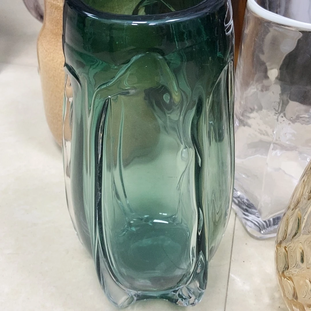 绿色琉璃杨桃花瓶摆件家居26
