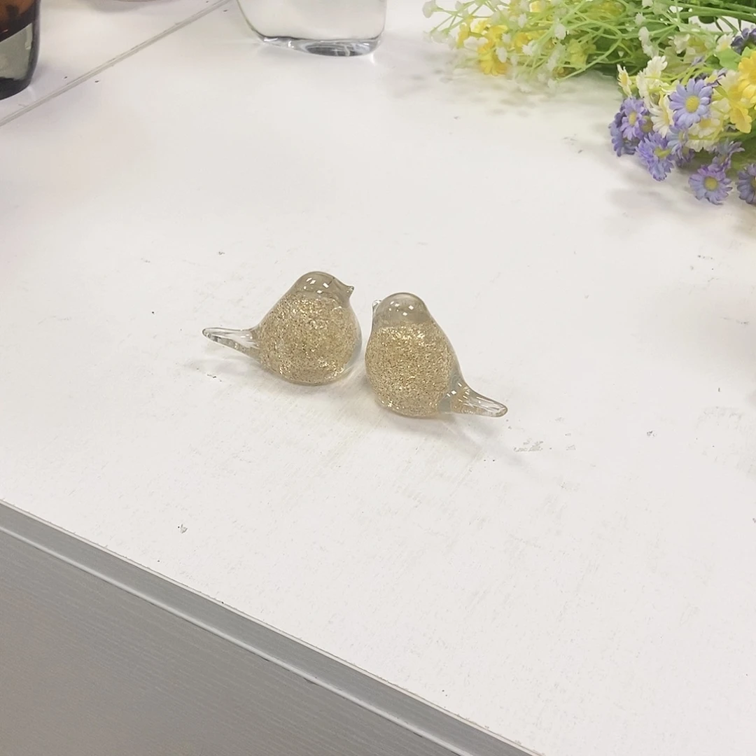 金色鸟花瓶摆件家居设计风格一对