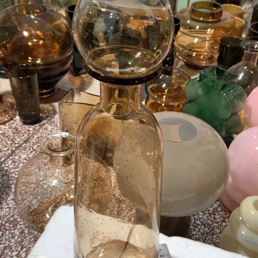 【闪购商品】茶色撒金玻璃花瓶