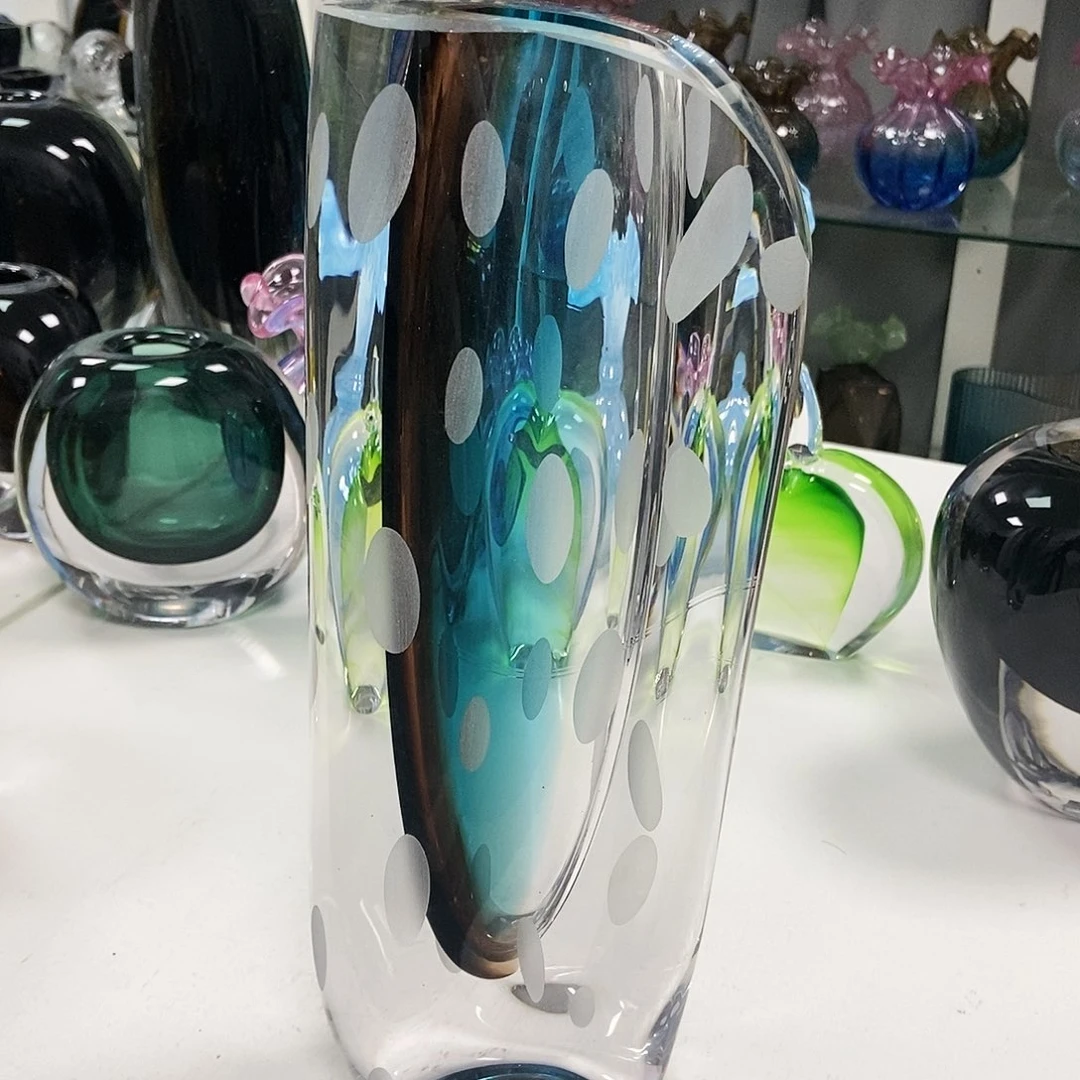 三色琉璃花瓶摆件