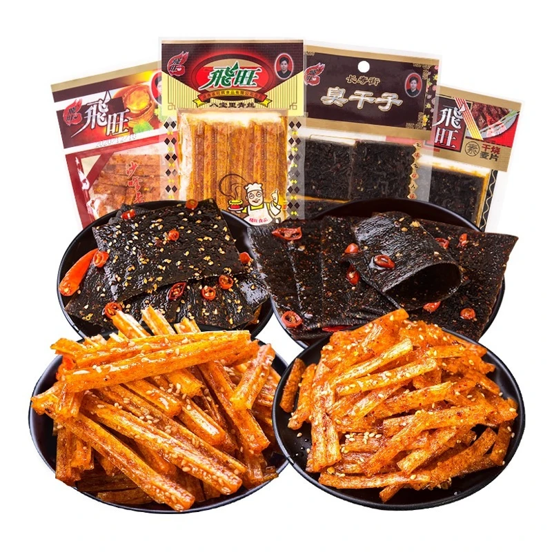9.9元飞旺臭干子辣条组合辣味童年经典儿时小零食美味爽口沙嗲