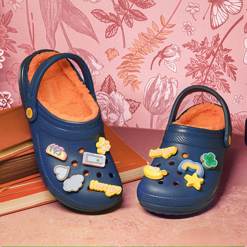 CROCS/卡骆驰橙曦鞋卡骆驰暖棉洞洞鞋棉拖鞋男户外鞋女鞋|208434